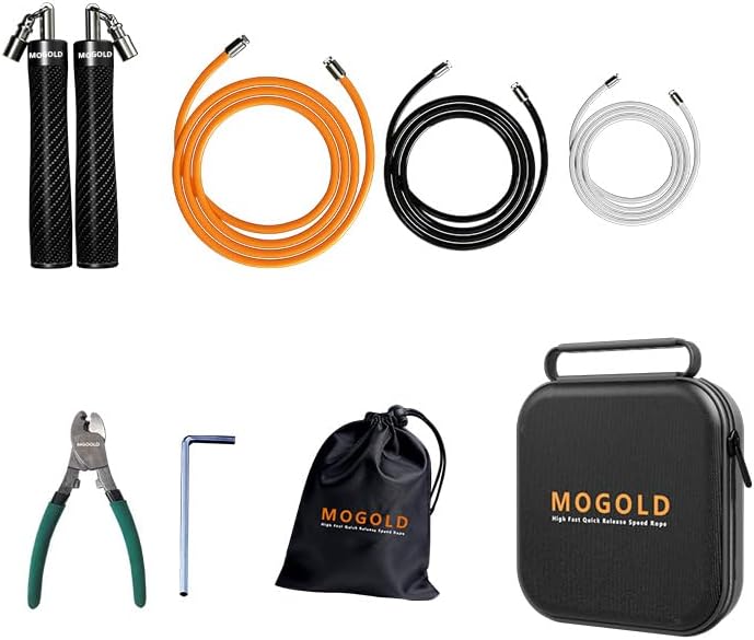 MOGOLD Weighted Jump Rope for Men Women -Interchangeable 1/5lb 1/4lb 1/2lb Heavy jump ropes - 360 Degree Spin - Length Adjustable,Ergonomics Leather Grip Skipping Rope for Fitness Weight Loss & More - Image 5
